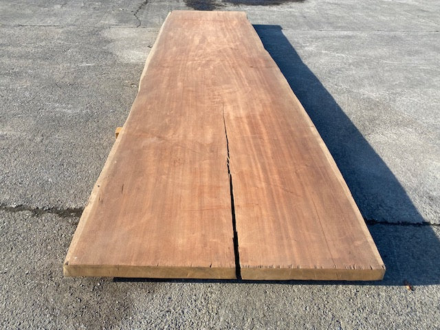 Afrormosia Boomstamblad – 4230 x 1210 x 80 mm – Geschuurd